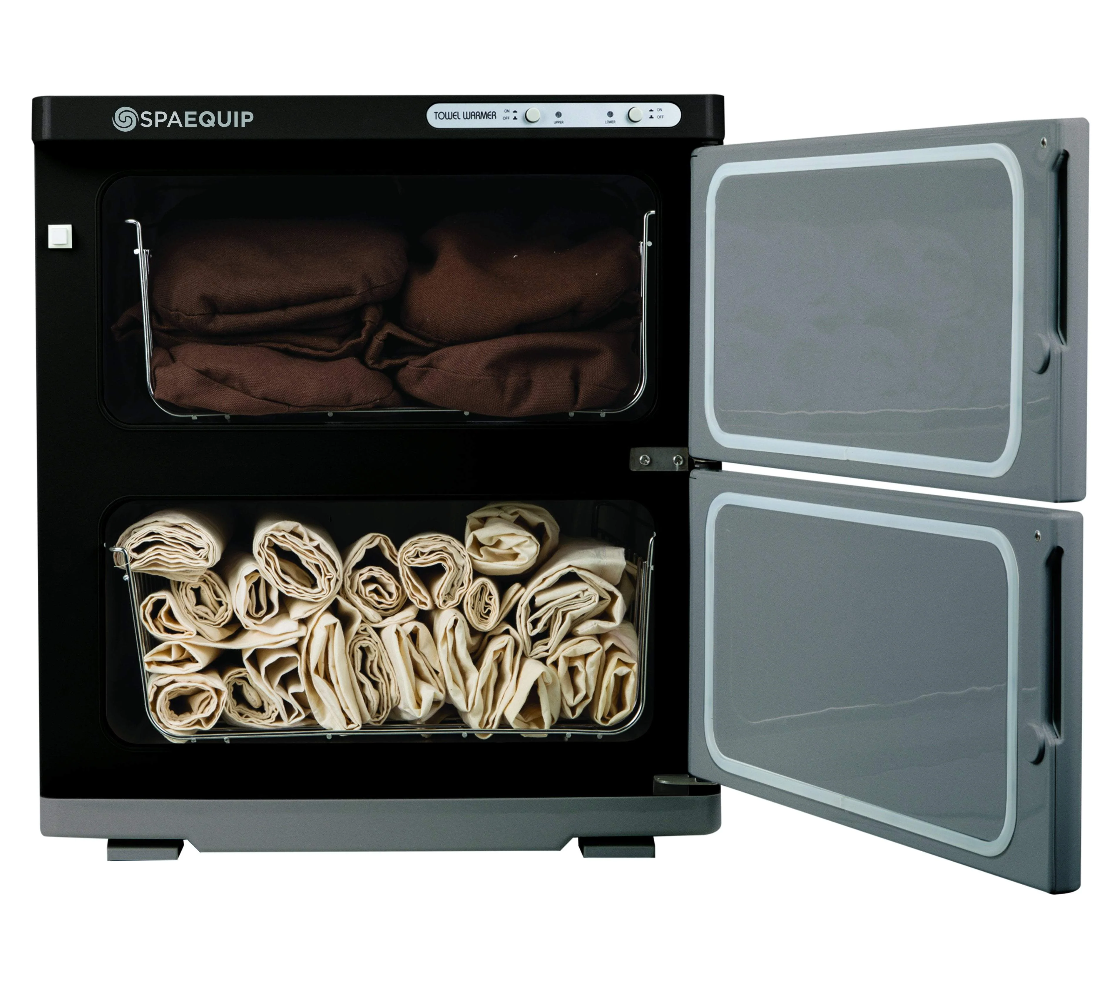 SpaEquip Dual Temperature UV Hot Towel Cabinet, Silver - Image 5