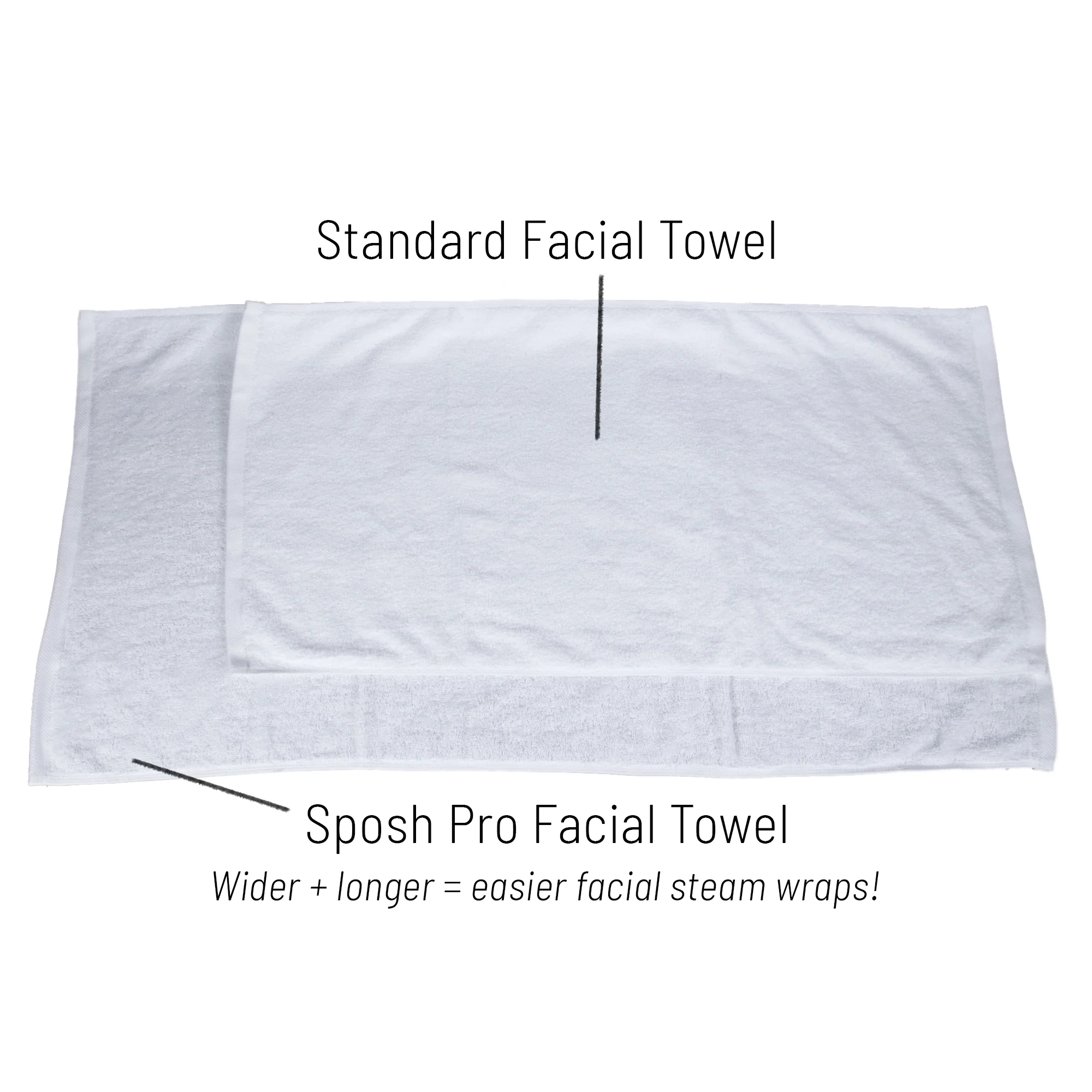 Sposh Professional Facial Towel, White, 400 GSM, 20 x 40 - Image 3