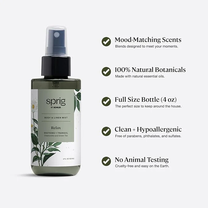 Sprig by Kohler Body & Linen Mist, Relax, 4 fl oz - Image 3