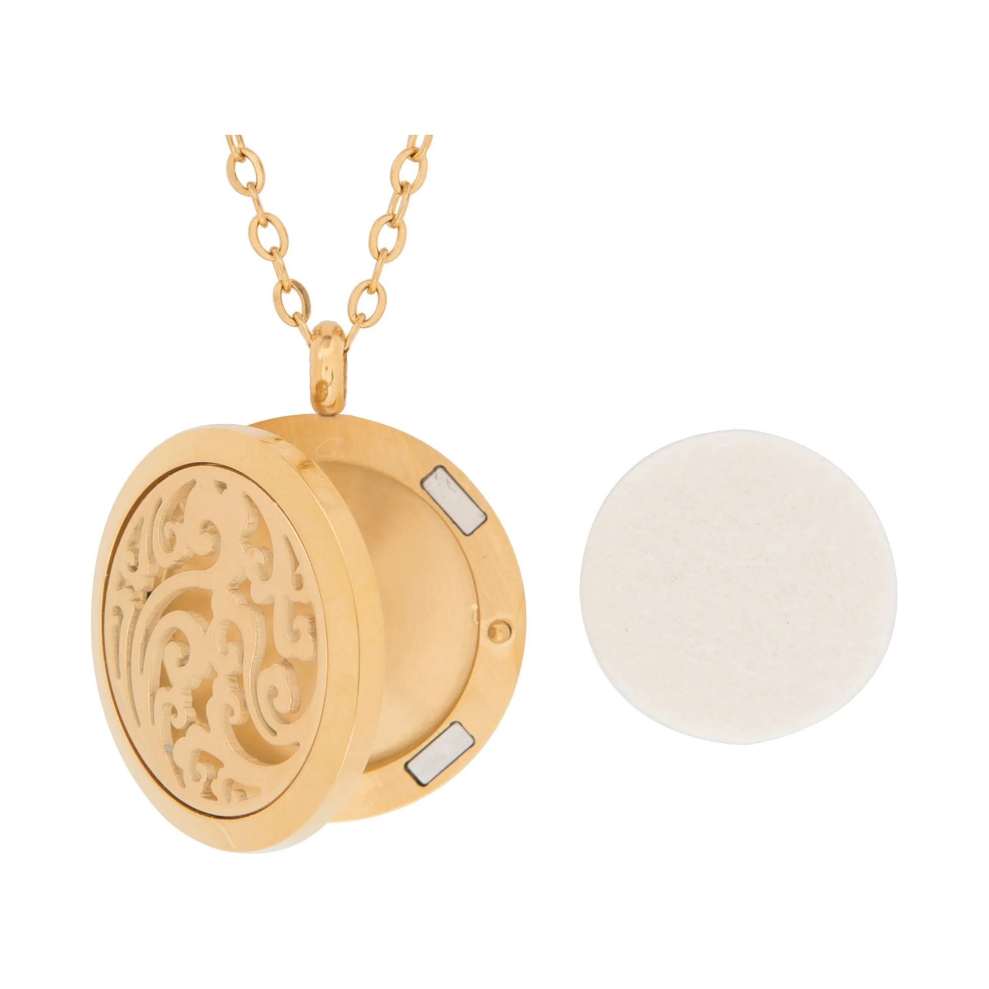 Stainless Steel Golden Waves Pendant - Image 3