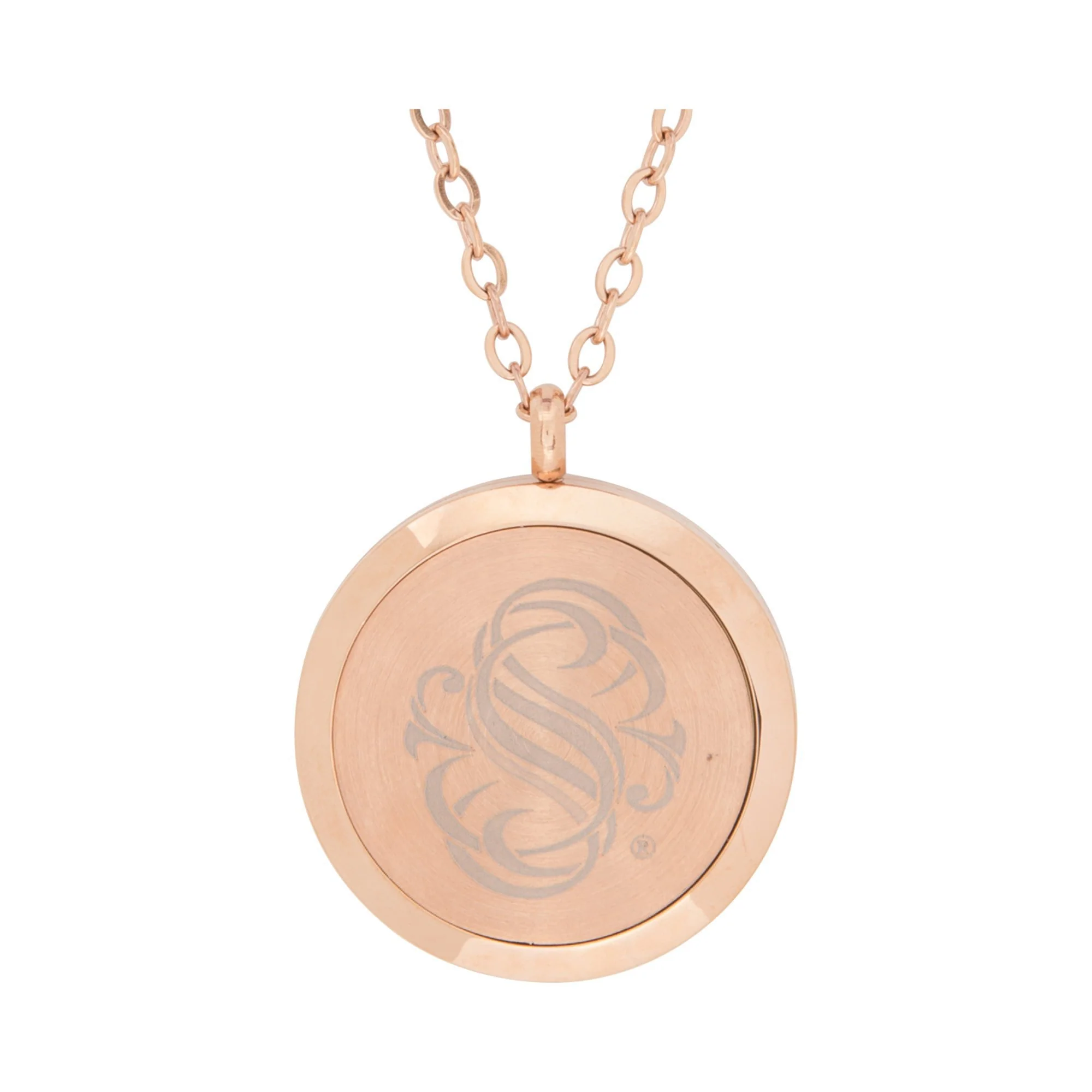 Stainless Steel Rose Gold Swirls Pendant - Image 4