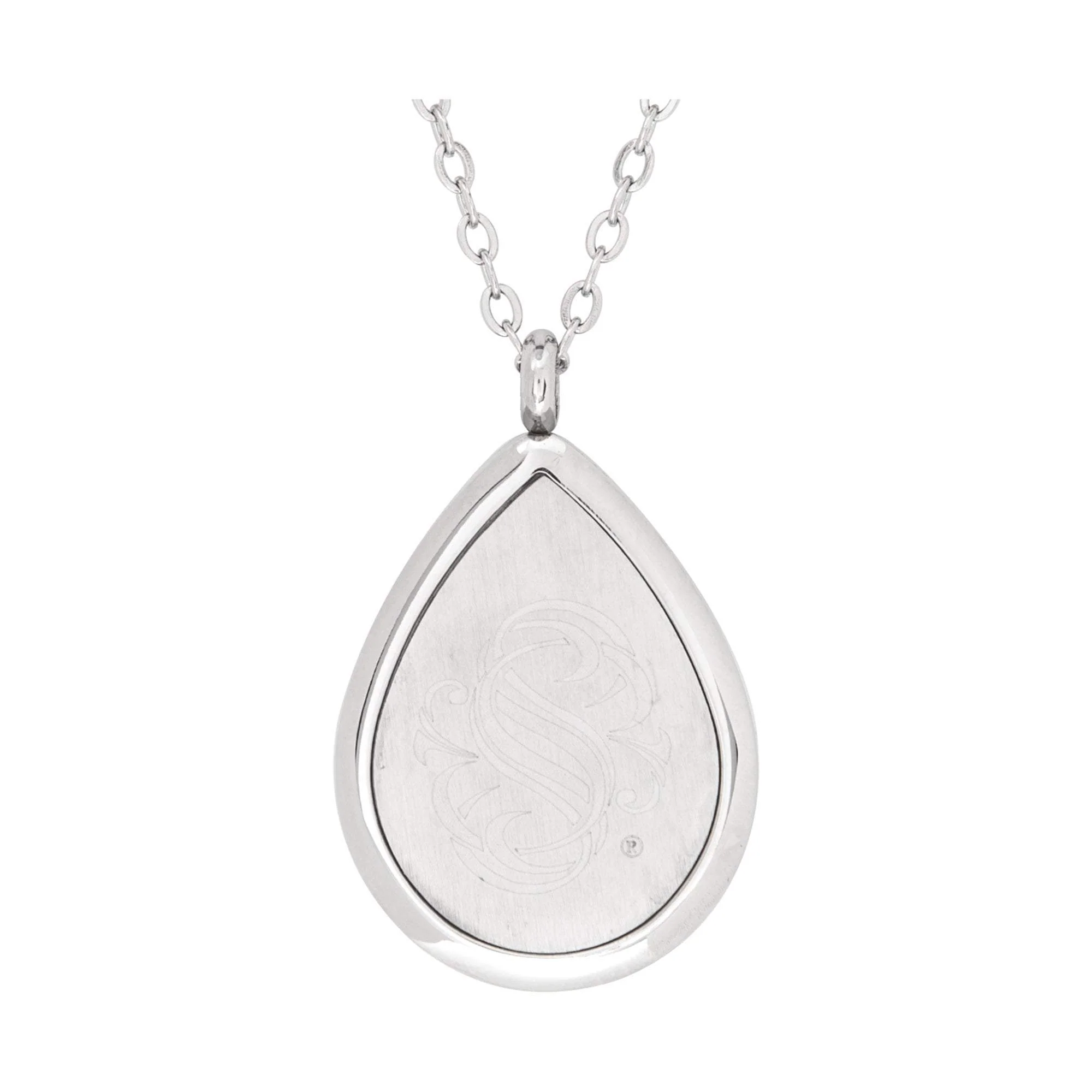 Stainless Steel Swirl Tear Drop Pendant - Image 4