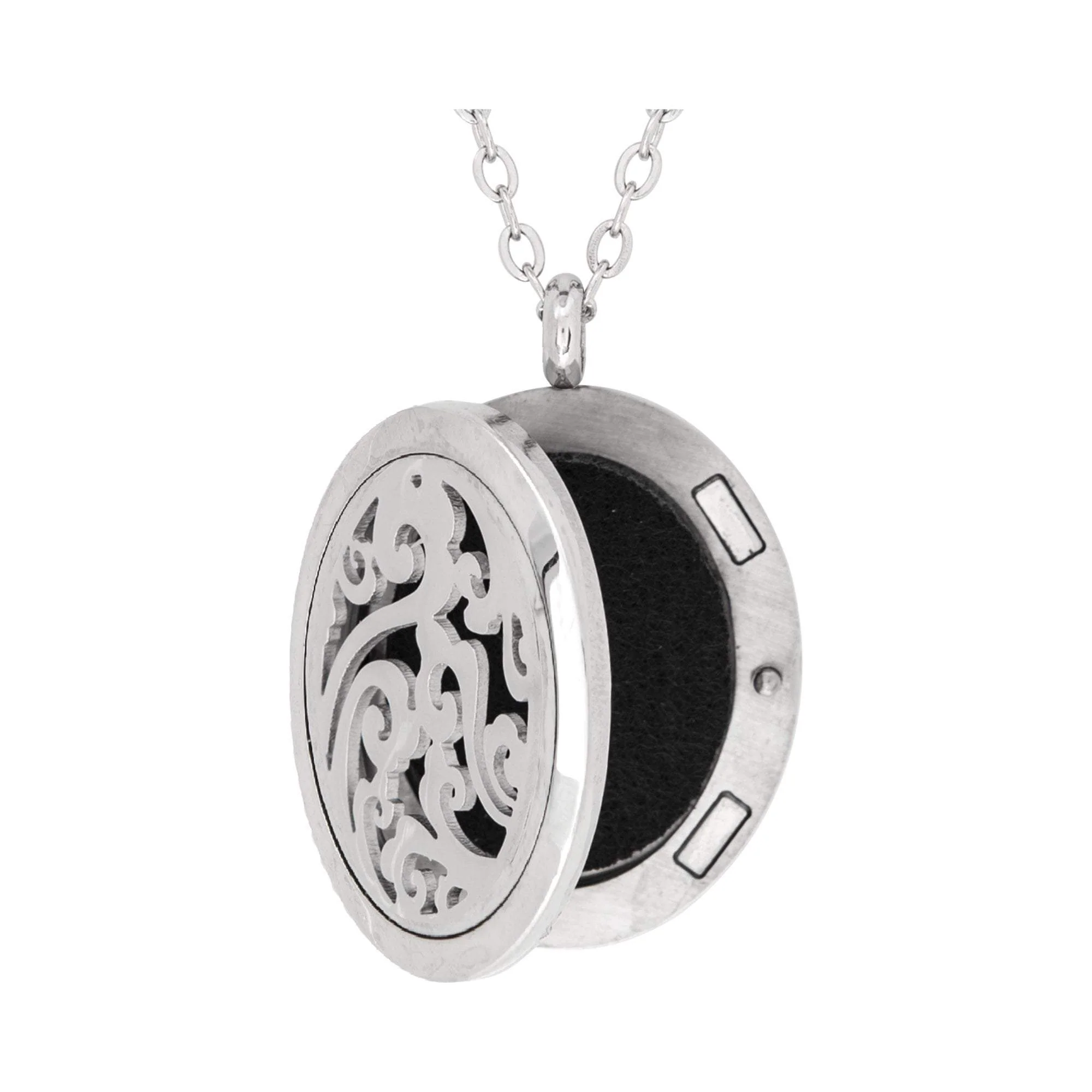 Stainless Steel Whimsical Oval Pendant - Image 2