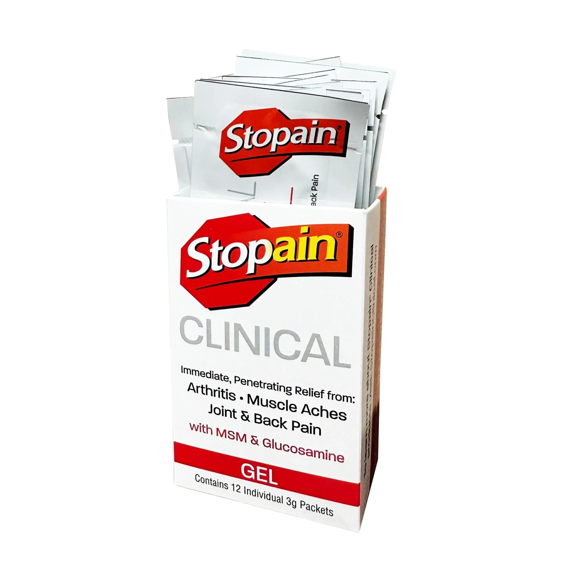Stopain Clinical Gel Packets, 3 gram, 12 ct