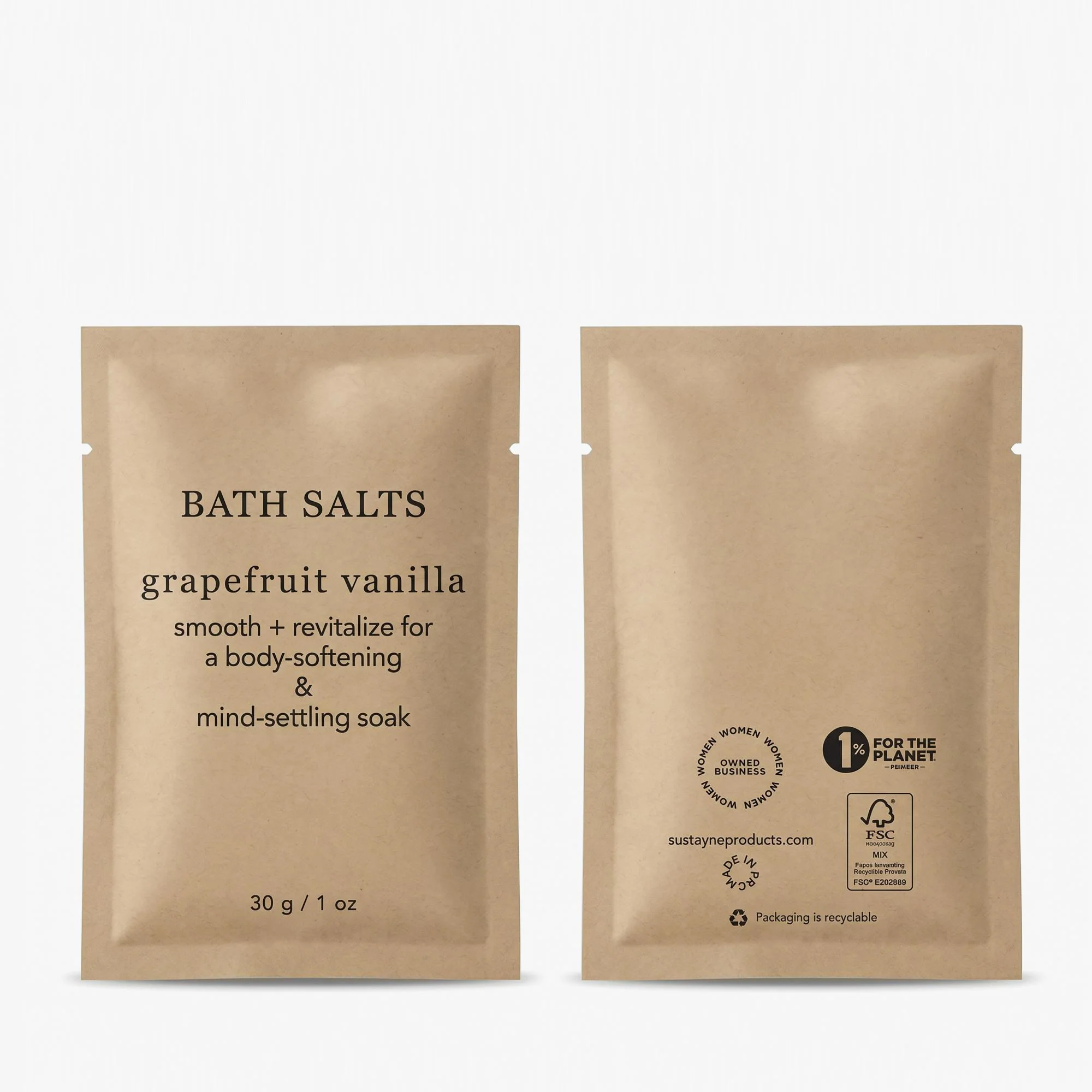 Sustayne Bath Salts, Grapefruit and Vanilla, 1 oz - Image 3