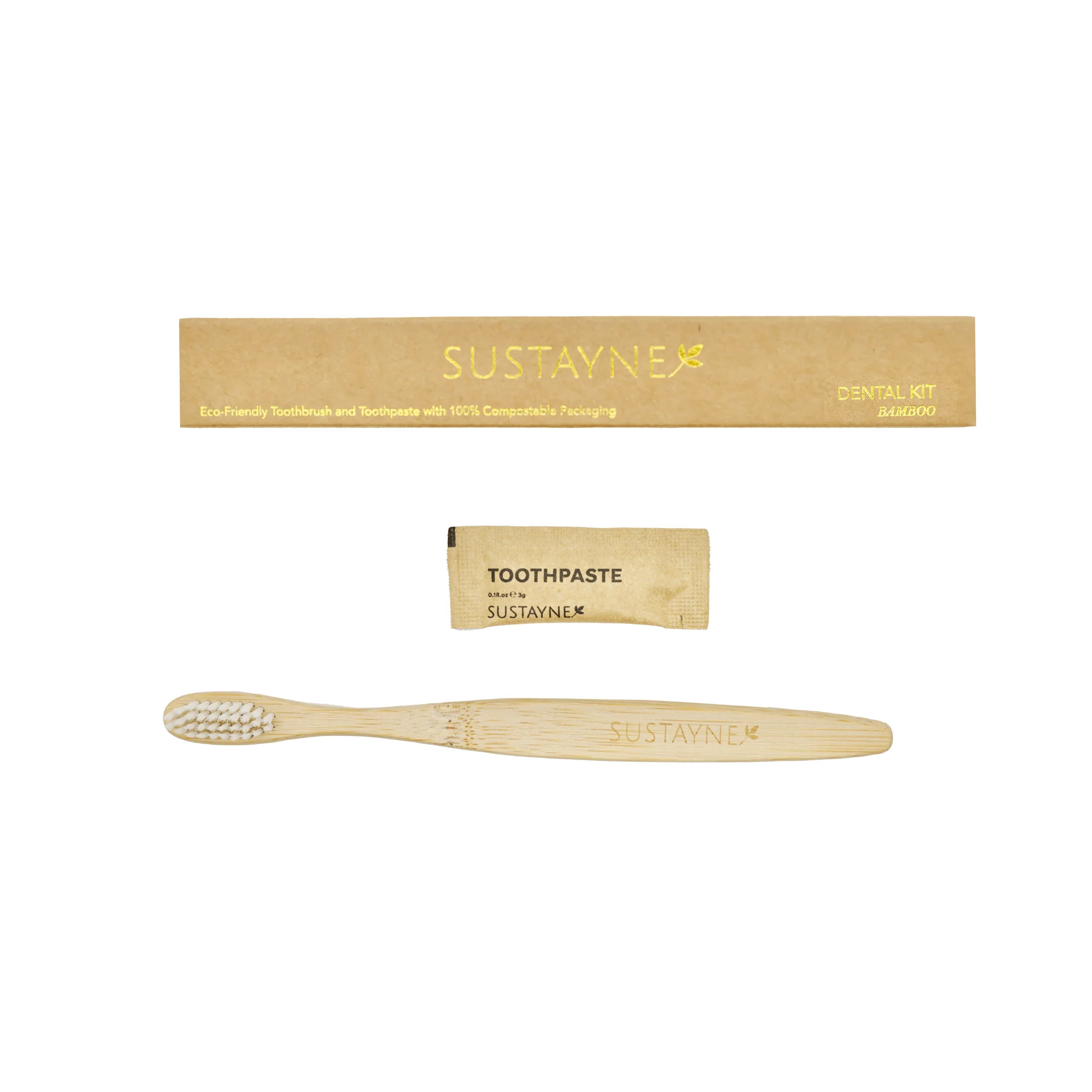 Sustayne Toothbrush & Toothpaste Packet Set, Bamboo