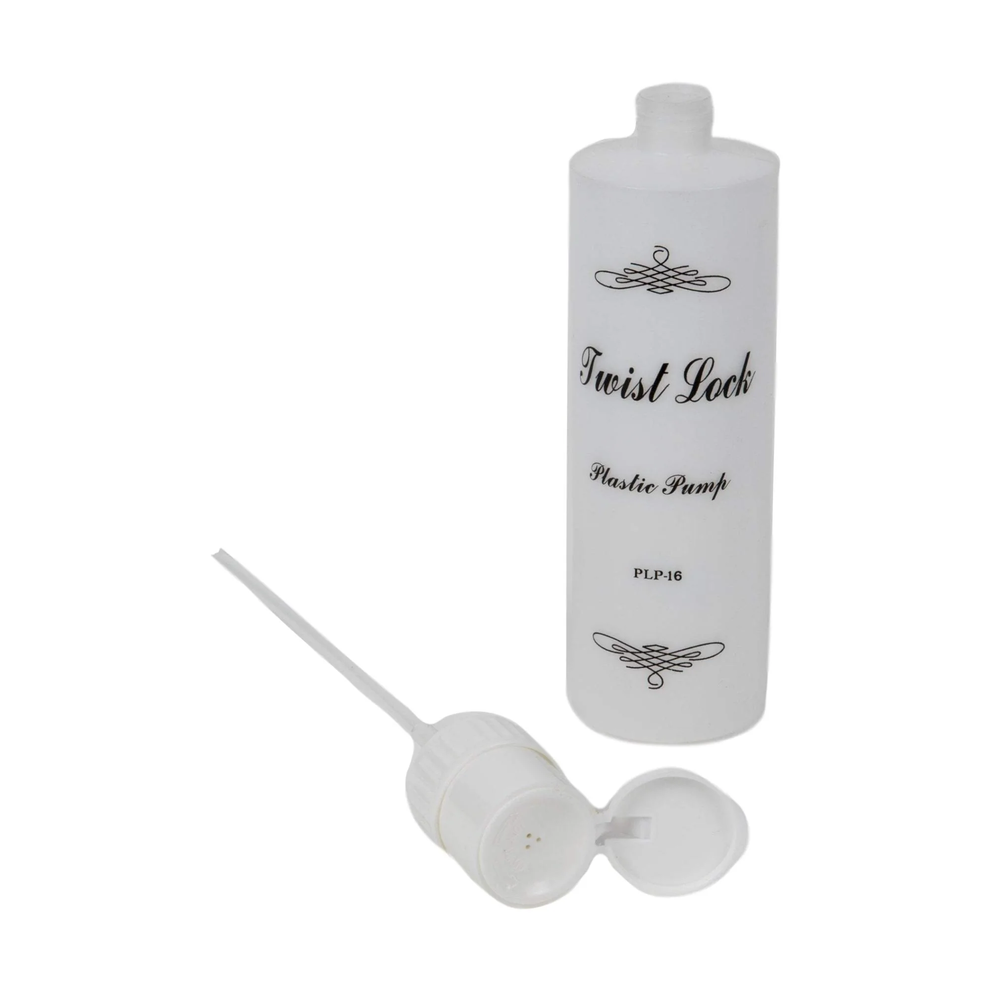 Tall Round Liquid Pump Dispenser, Twist Lock Top, Flip Cap, 16 oz - Image 3