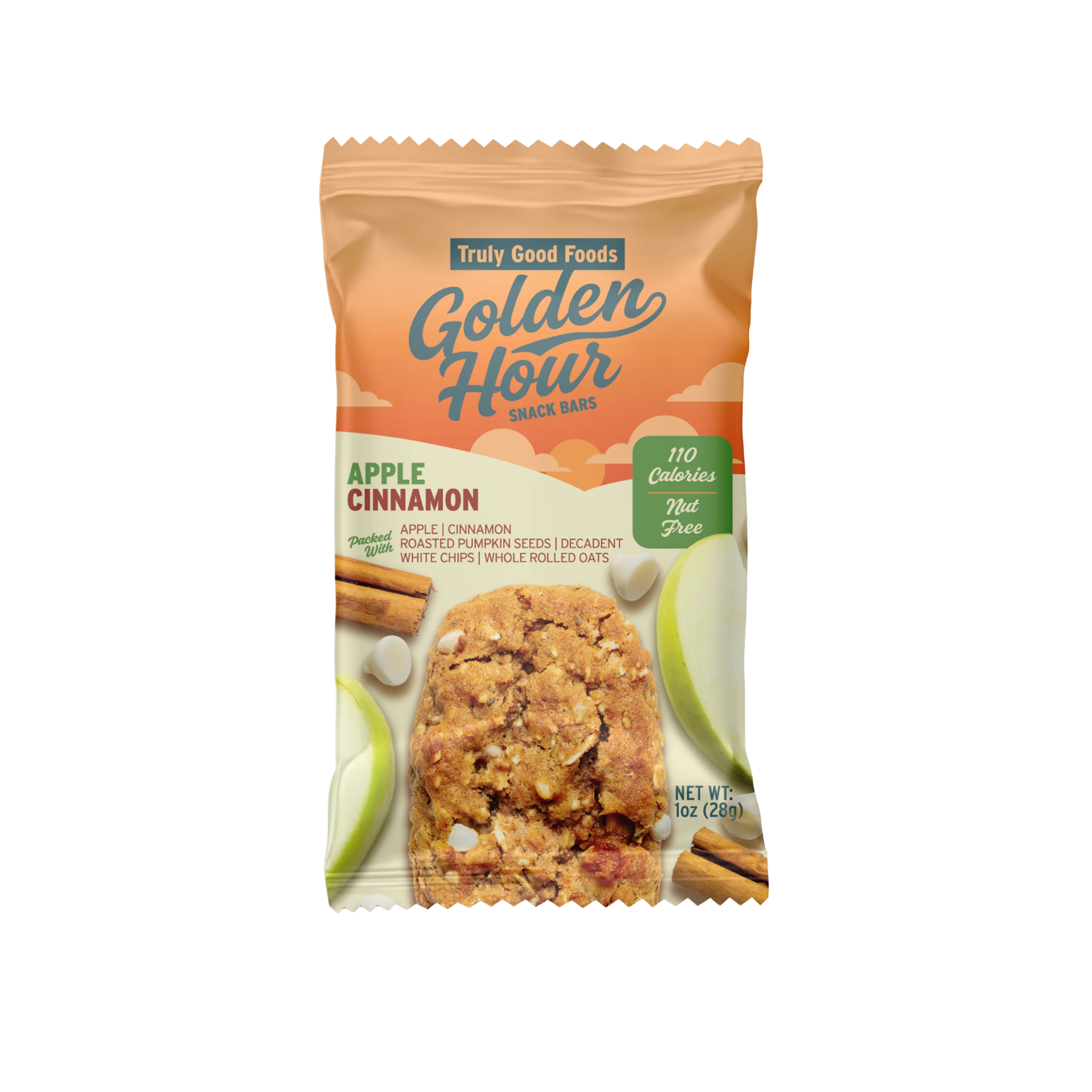 Truly Good Foods Golden Hour Snack Bar, Apple Cinnamon, 1 oz, 48 ct