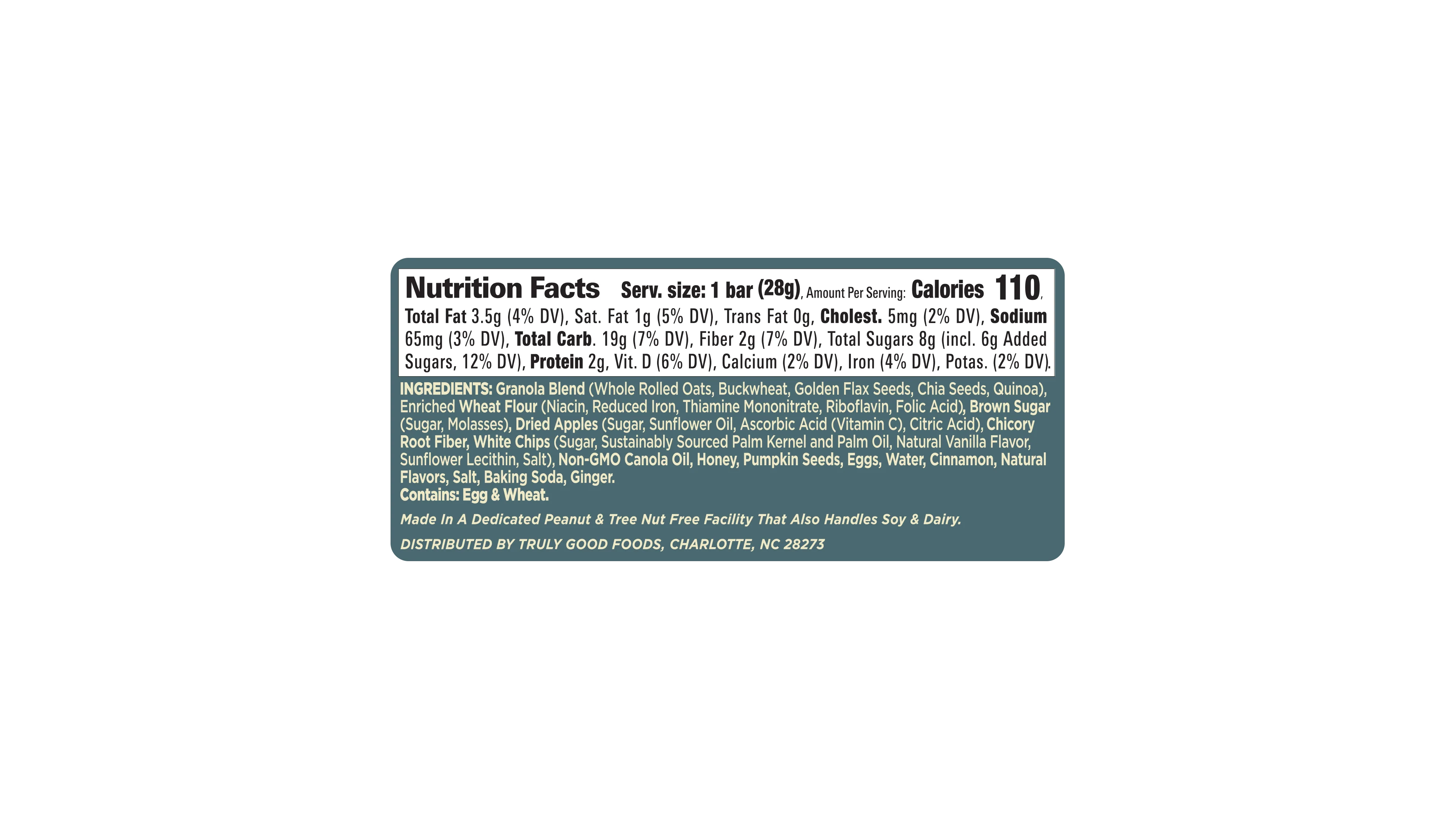 Truly Good Foods Golden Hour Snack Bar, Apple Cinnamon, 1 oz, 48 ct - Image 2