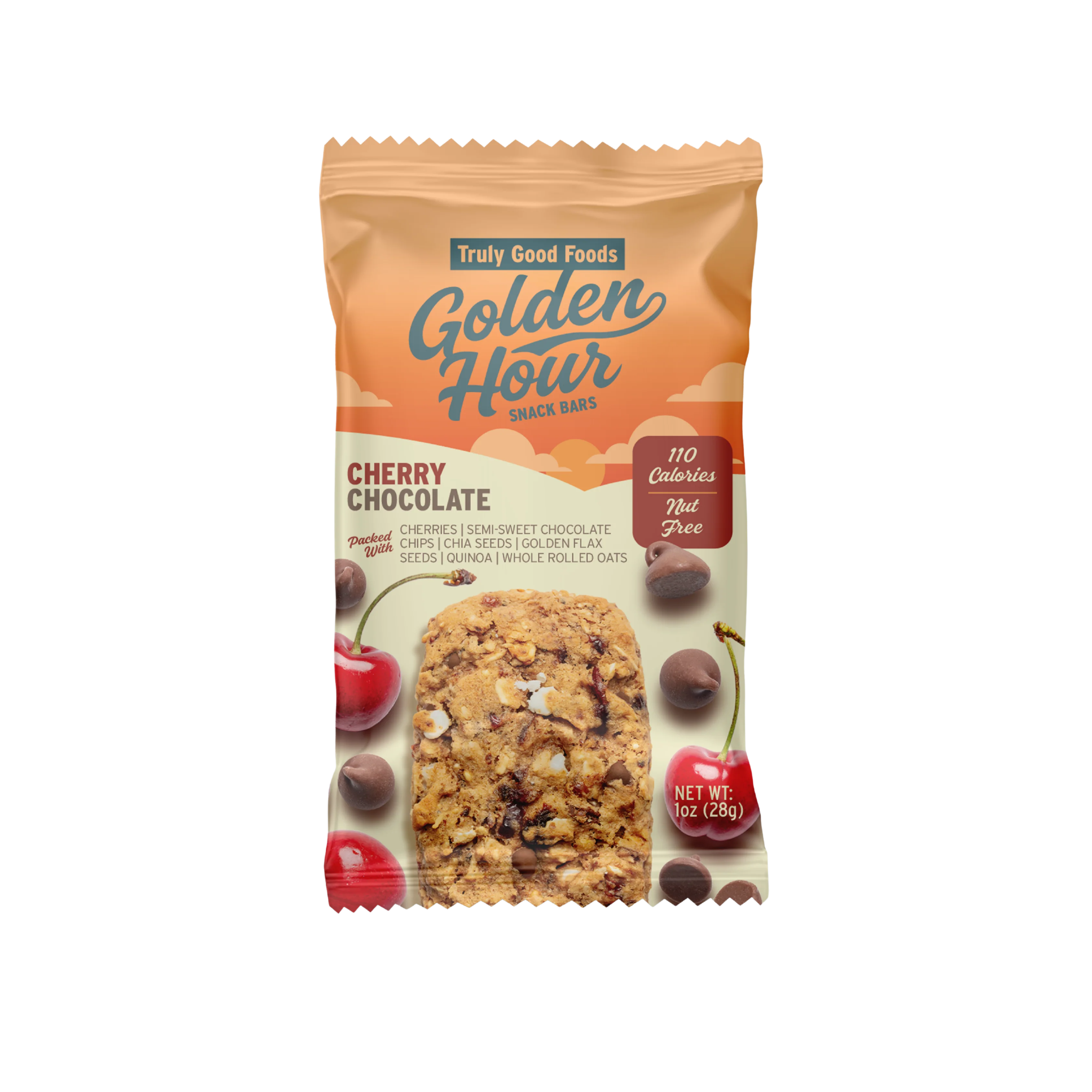 Truly Good Foods Golden Hour Snack Bar, Cherry Chocolate, 1 oz, 48 ct