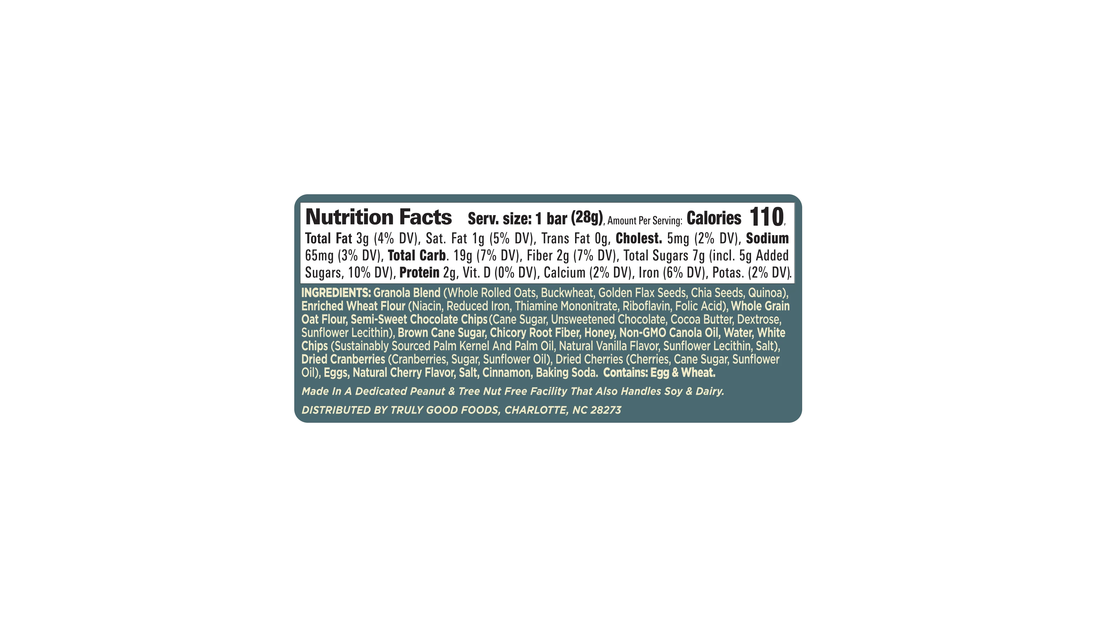 Truly Good Foods Golden Hour Snack Bar, Cherry Chocolate, 1 oz, 48 ct - Image 2