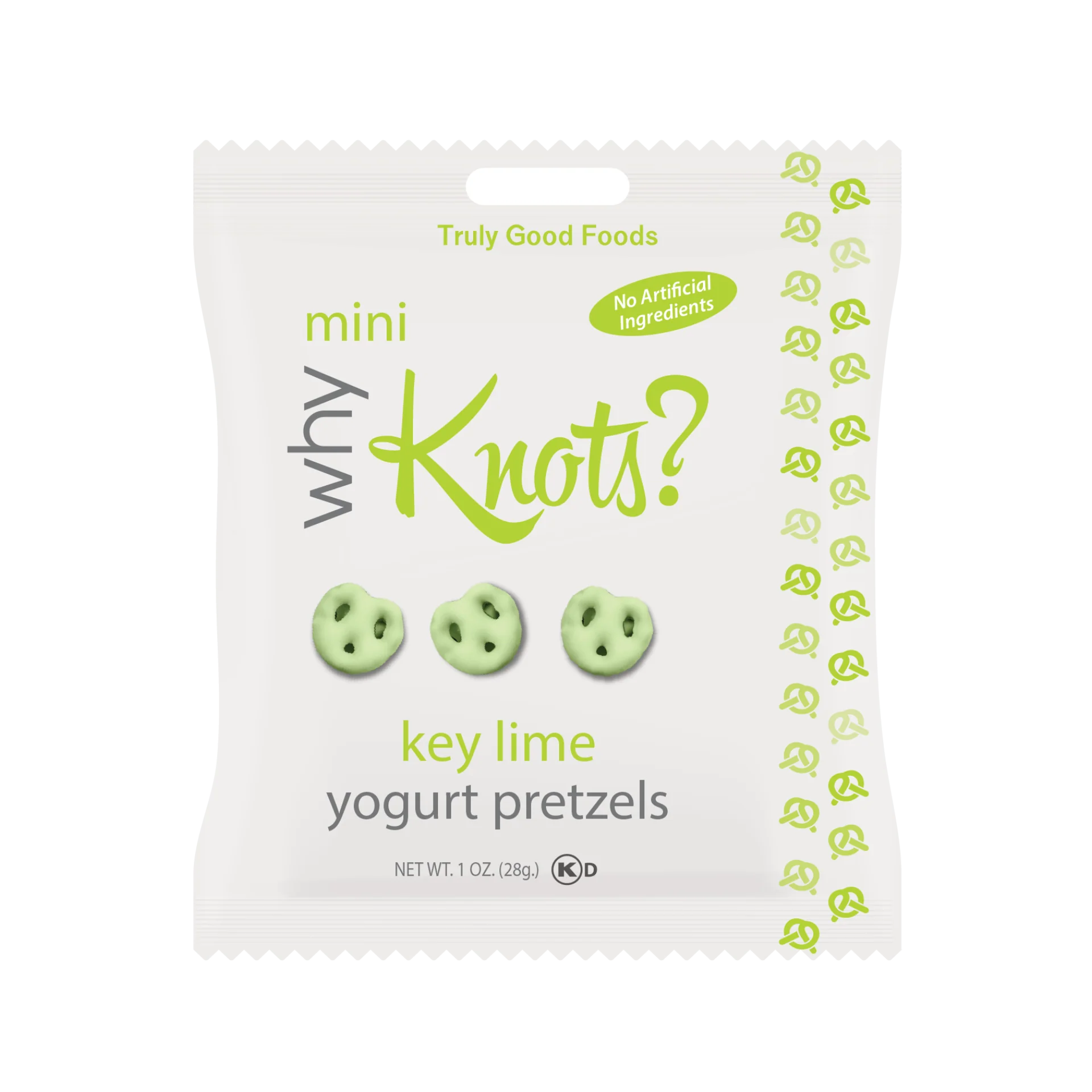 Truly Good Foods Why Knots? Yogurt Pretzels, Key Lime, 1 oz, 120 ct