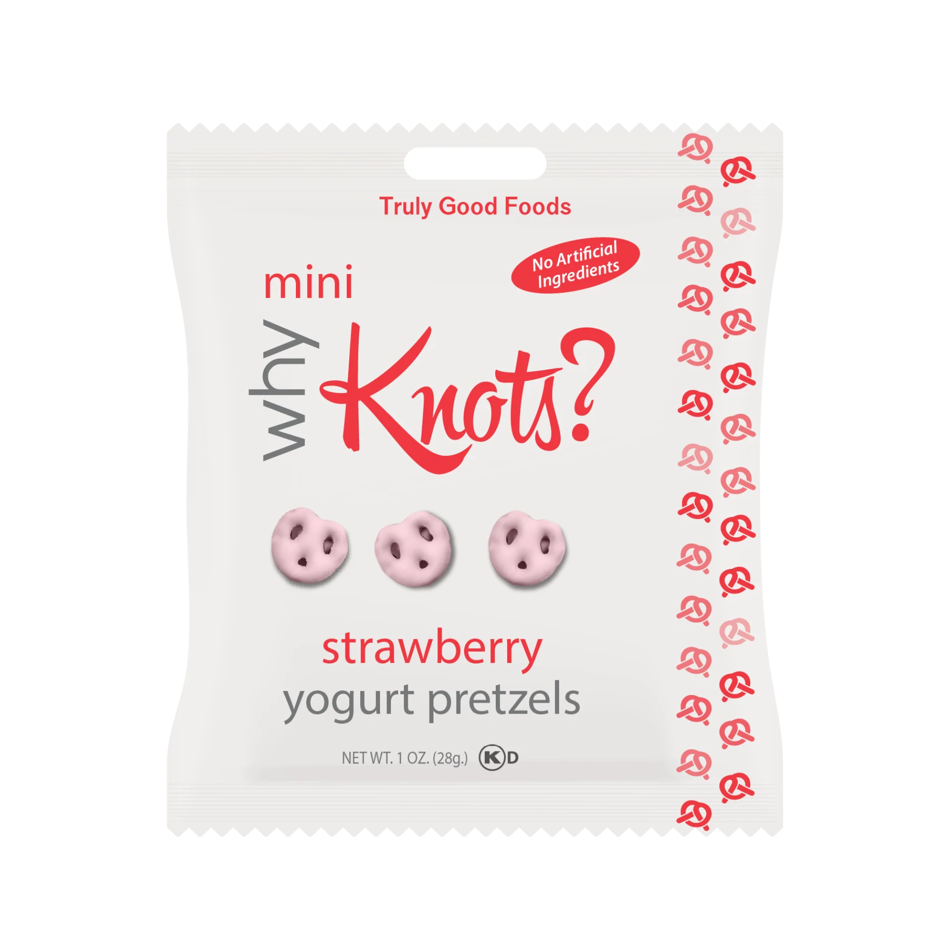 Truly Good Foods Why Knots? Yogurt Pretzels, Strawberry, 1 oz, 120 ct