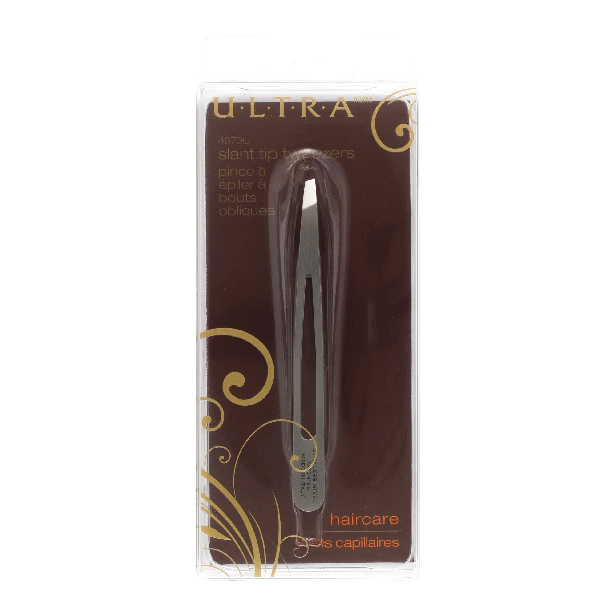 Ultra Professional Slant Tip Stainless Steel Tweezers - Image 2
