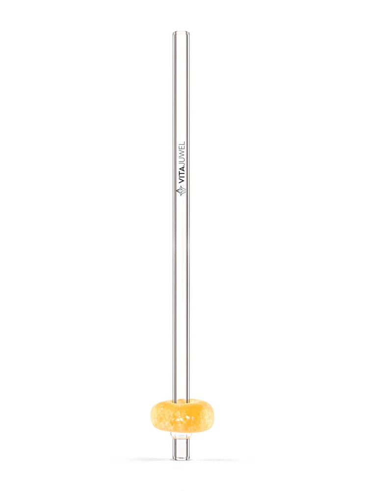 VitaJuwel Crystal Straw, Orange Calcite
