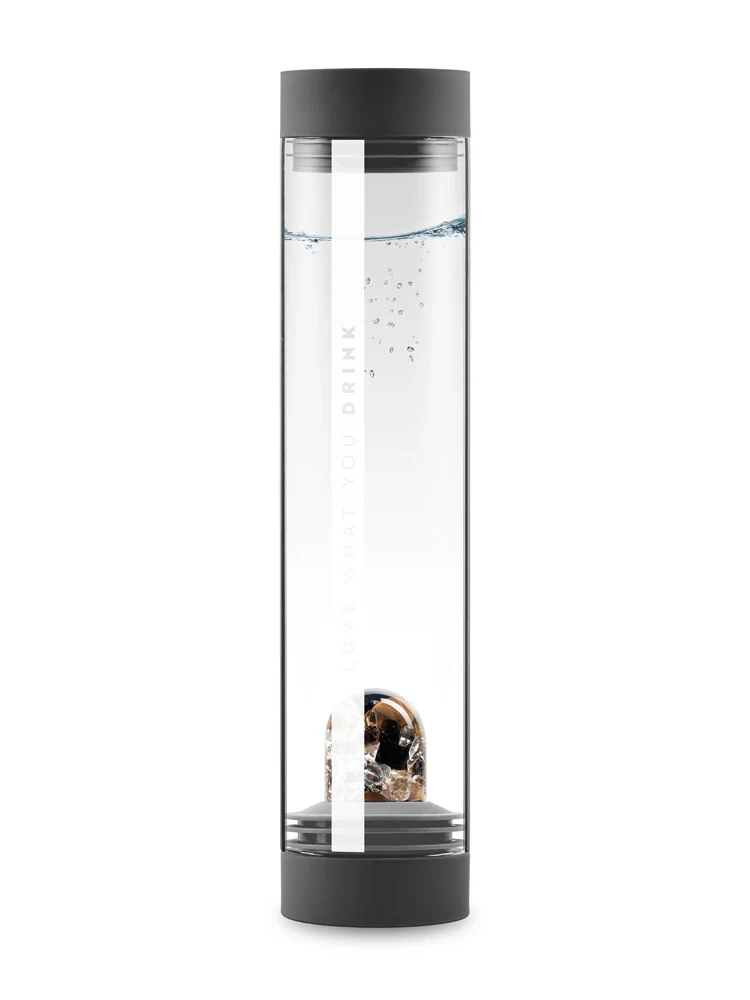 VitaJuwel Sana Crystal Water Carafe, COURAGE, Lava Black