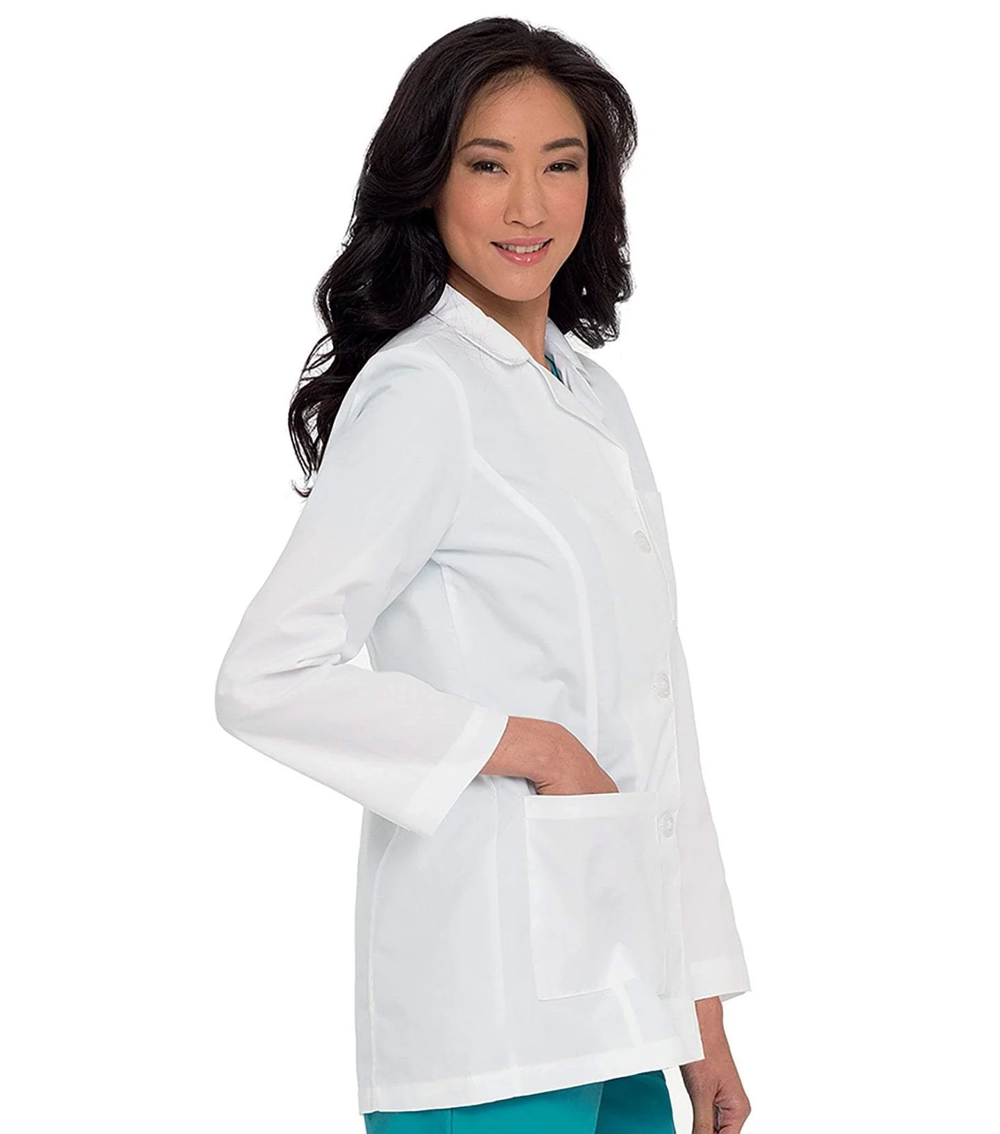 Women's Lab Coat in White by Landau - Image 2